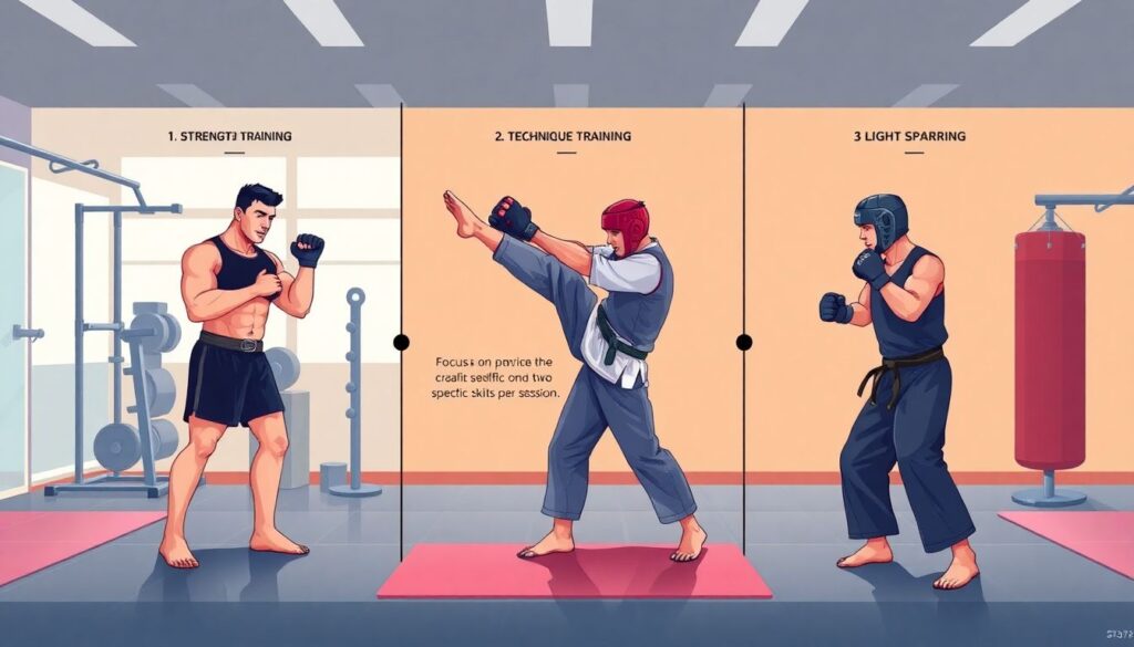 Обучение ударной технике в MMA: базовые комбинации и распространённые ошибки новичков - иллюстрация